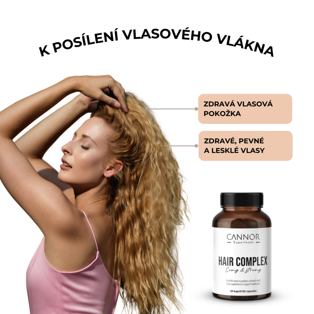 Long & Strong Hair Complex - doplněk stravy na podporu zdravých vlasů. Stop padání vlasů, lámání vlasů, růst vlasů, podpora růstu vlasů, silné vlasy, Naticol, MSM,