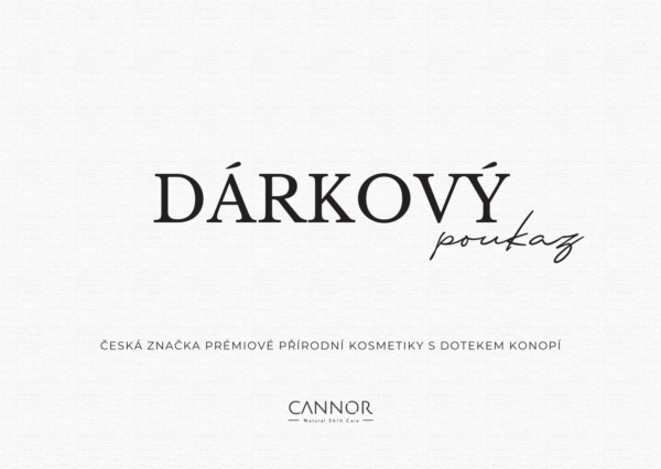 Dárkový poukaz Cannor Nutri, voucher na přírodní kosmetiku a doplńky stravy, online voucher, prodejna Cannor Praha