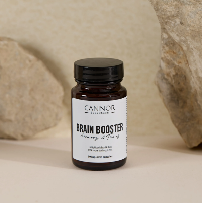 Brain Booster, doplněk stravy na koncentraci, soustředění, ayurvédské byliny, bylinný doplněk stravy Cannor Praha