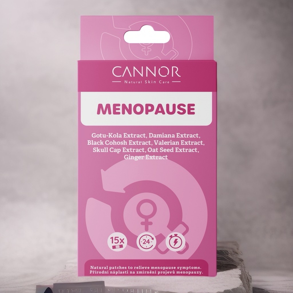 Menopause, náplasti na menopauzu, menopauza, bylinné náplasti Cannor Nutri, přírodní náplasti Praha, gotu kola, damiána, ovec, zázvor