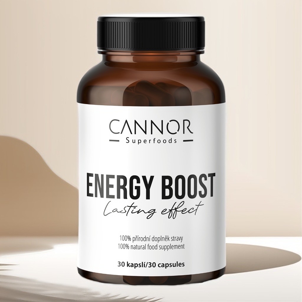 Energy Boost, doplněk stravy na energii, dlouhotrvající energie, přírodní doplněk stravy Cannor Praha