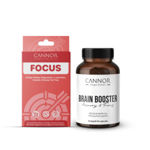 Balíček Koncentrace, doplněk stravy Brain Booster, přírodní náplasti na soustředění, Cannor Praha