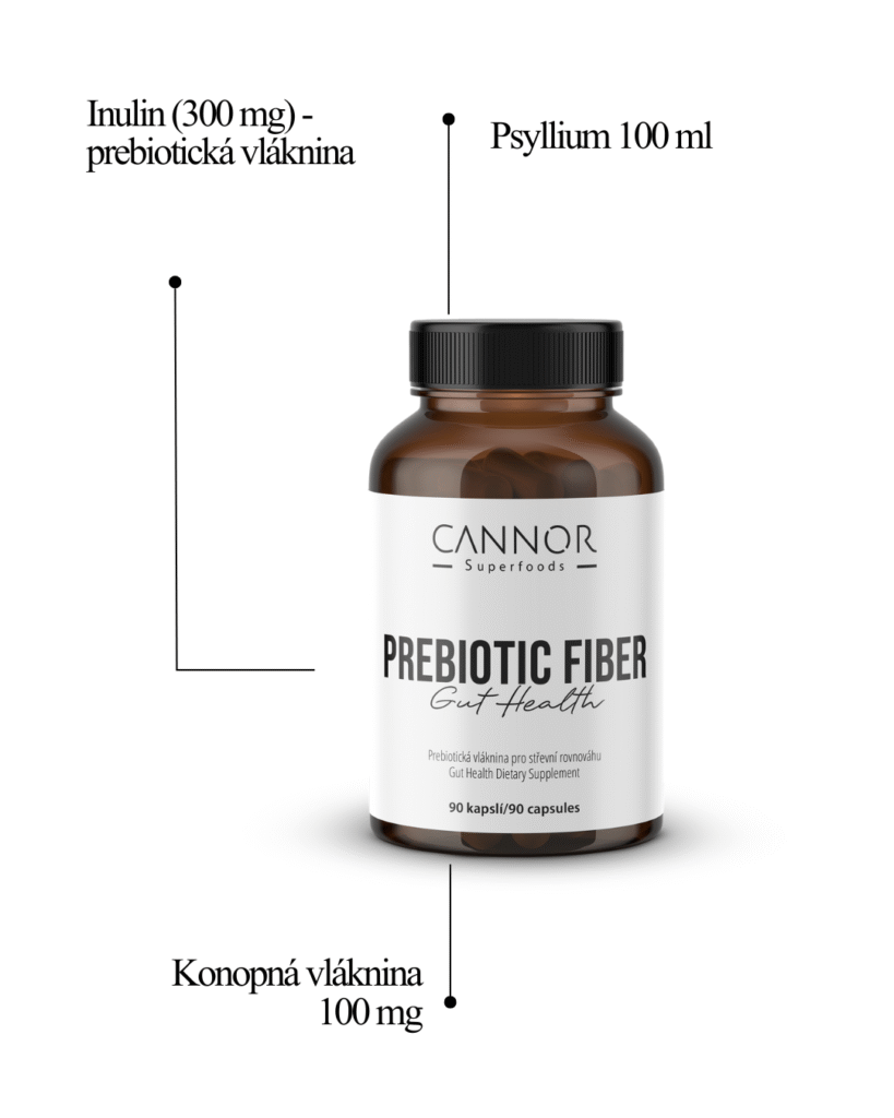 Prebiotická vláknina pro střevní mikrobiom - doplněk stravy Prebiotic Fiber (90 kapslí)
